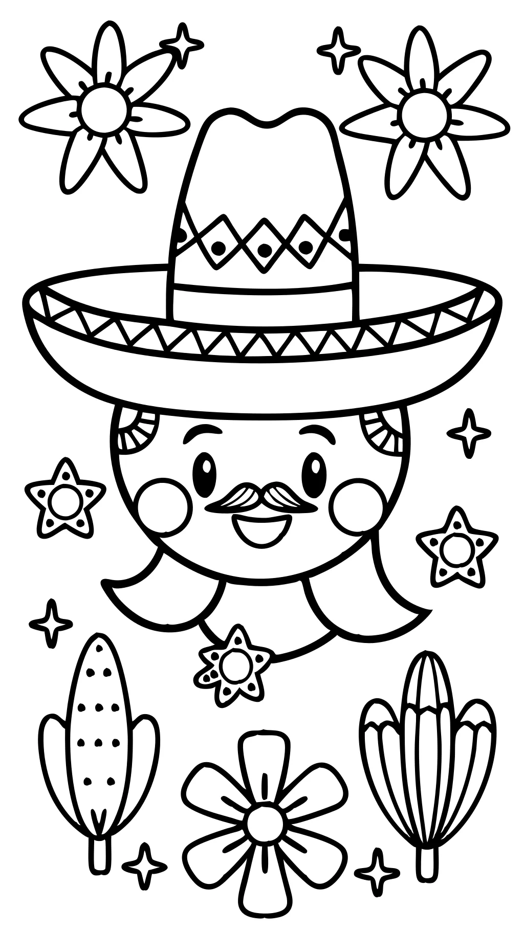 coloriage gratuit de Cinco de Mayo